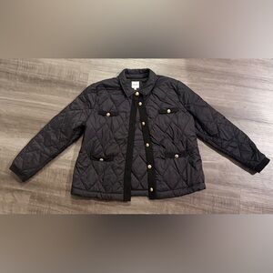 NIC+ZOE XL Black Quilted Utility Jacket